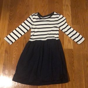 Long sleeved girls striped dress